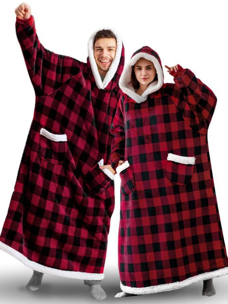 Одеяло с капюшоном большого размера с рукавами, зимняя теплая флисовая толстовка, одеяла, женский и мужской пуловер, огромное ТВ одеяло, толстовка, одеяло