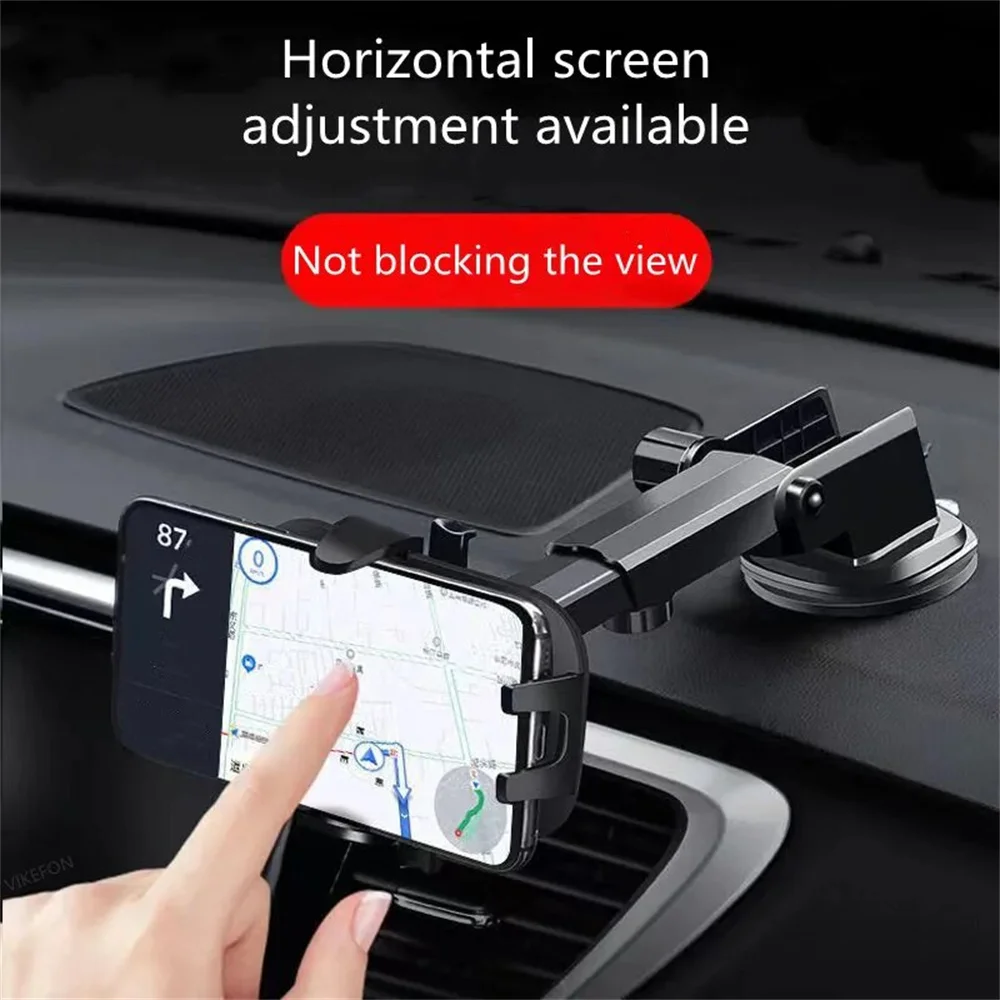 3 In 1 Universal Car Phone Holder Suction Cup Mount Stand For Dashboard Windshield Air Vent For iPhone 15 Xiaomi Huawei Samsung
