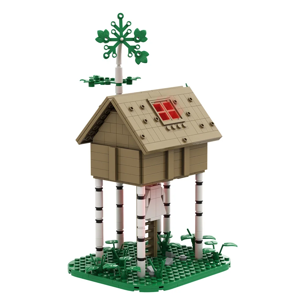 MOC-casa de árbol hereditaria, modelo de bloques de construcción, conjuntos de películas de terror DIY, Casa Encantada Creativa, juguetes de ladrillos con LED, regalo de Halloween