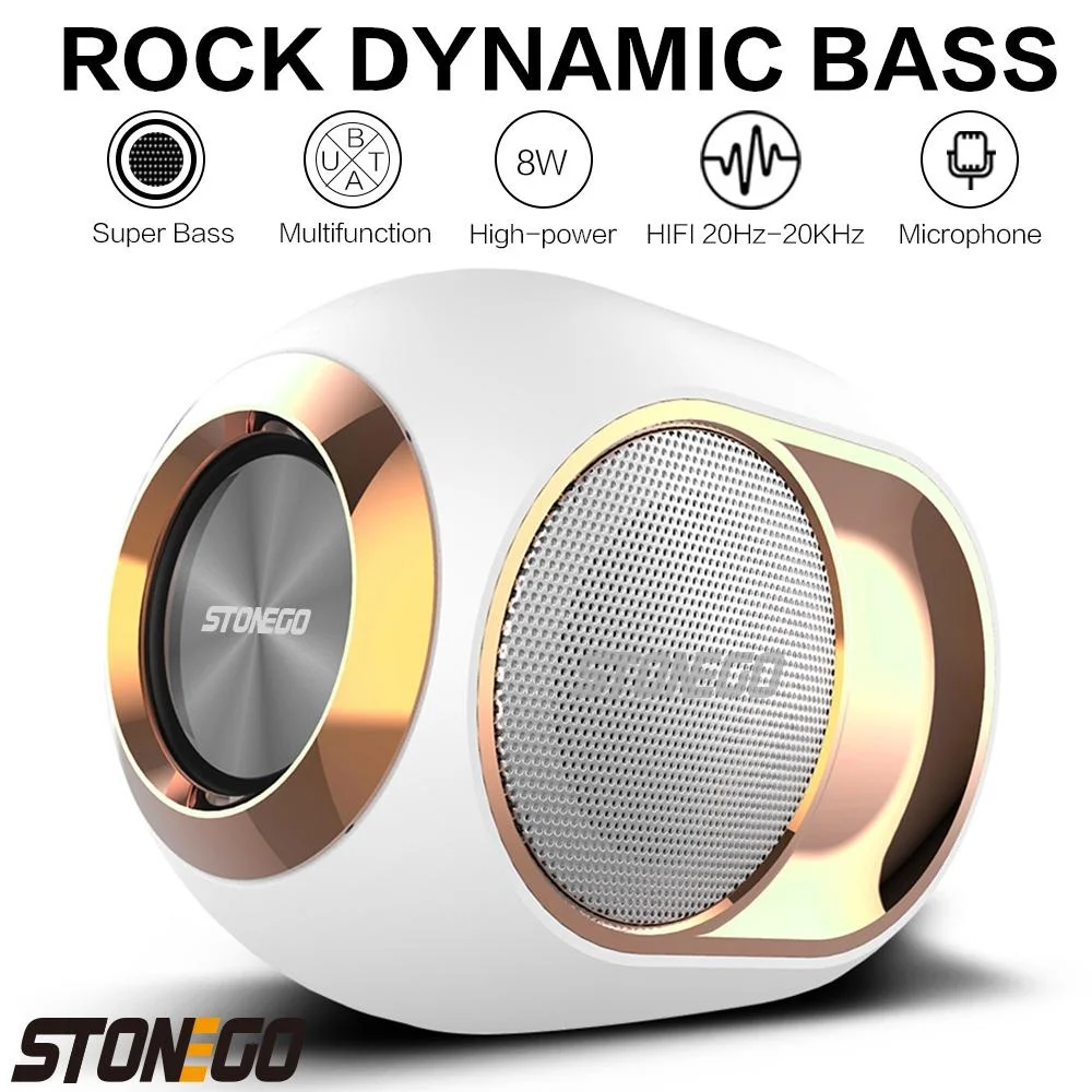 STONEGO Bluetooth 5.0 HD Surround Bass Stereo Speakers USB/AAUX/TF Slot IPX5 Waterproof Ideal for Office Home Travel Parties