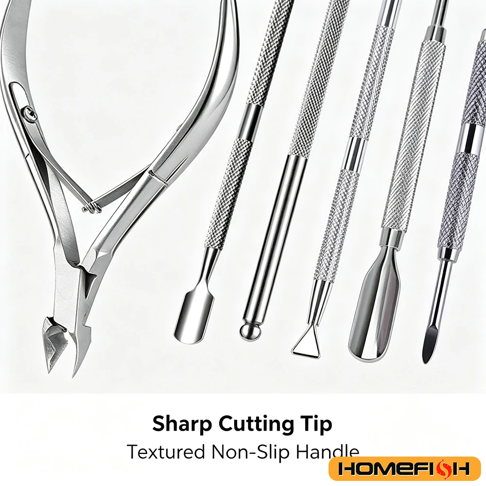 4/5 Pcs Professional Stainless Steel Nail Cutter Scissor Nippers Multi Function Cuticle Pusher Remover Nail Art Care Tools Kits