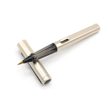 Morandi-pinceles de caligrafía tipo pluma estilográfica, pelo de comadreja suave de Metal, pequeño cepillo de escritura Regular para estudiantes, pintura y escritura