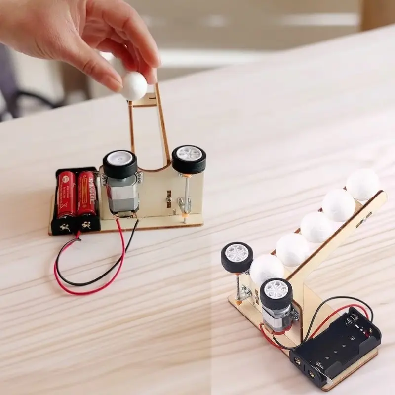 DIY Automatische Ball Server Maschine STEM Wissenschaft Spielzeug Kinetische Energie Transfer Experiment Kinder Handgemachte Montage Pädagogisches Werkzeug