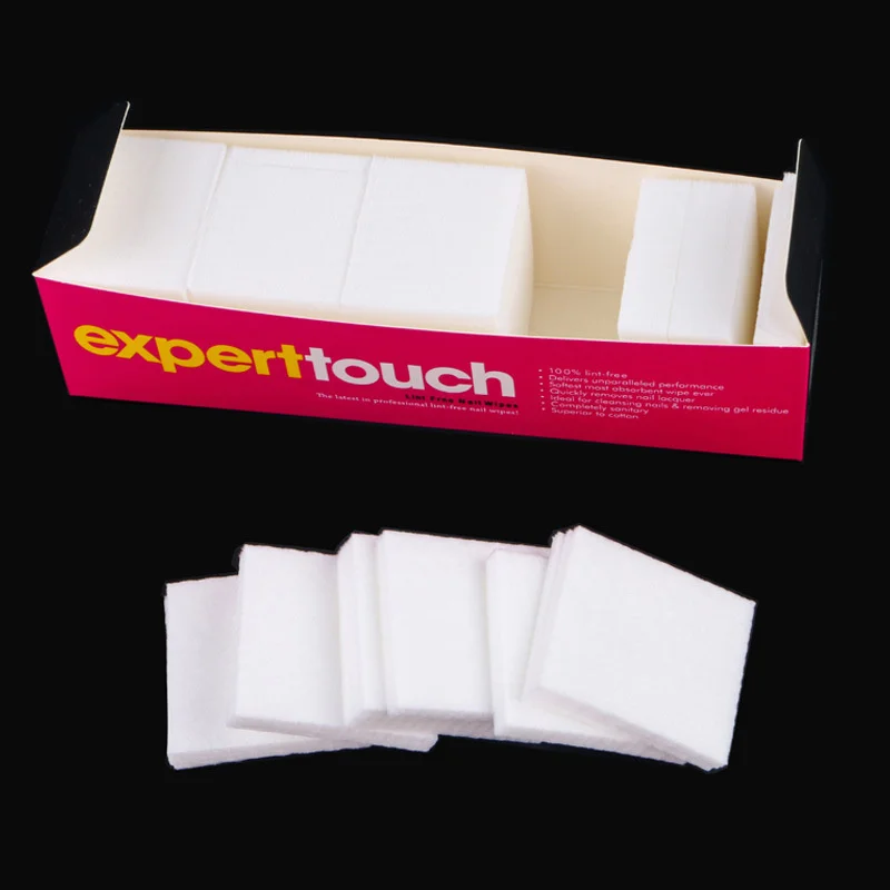 Lingettes noires en coton non pelucheux pour dissolvant de vernis à ongles, outil de manucure, 1 pièce, 325 pièces