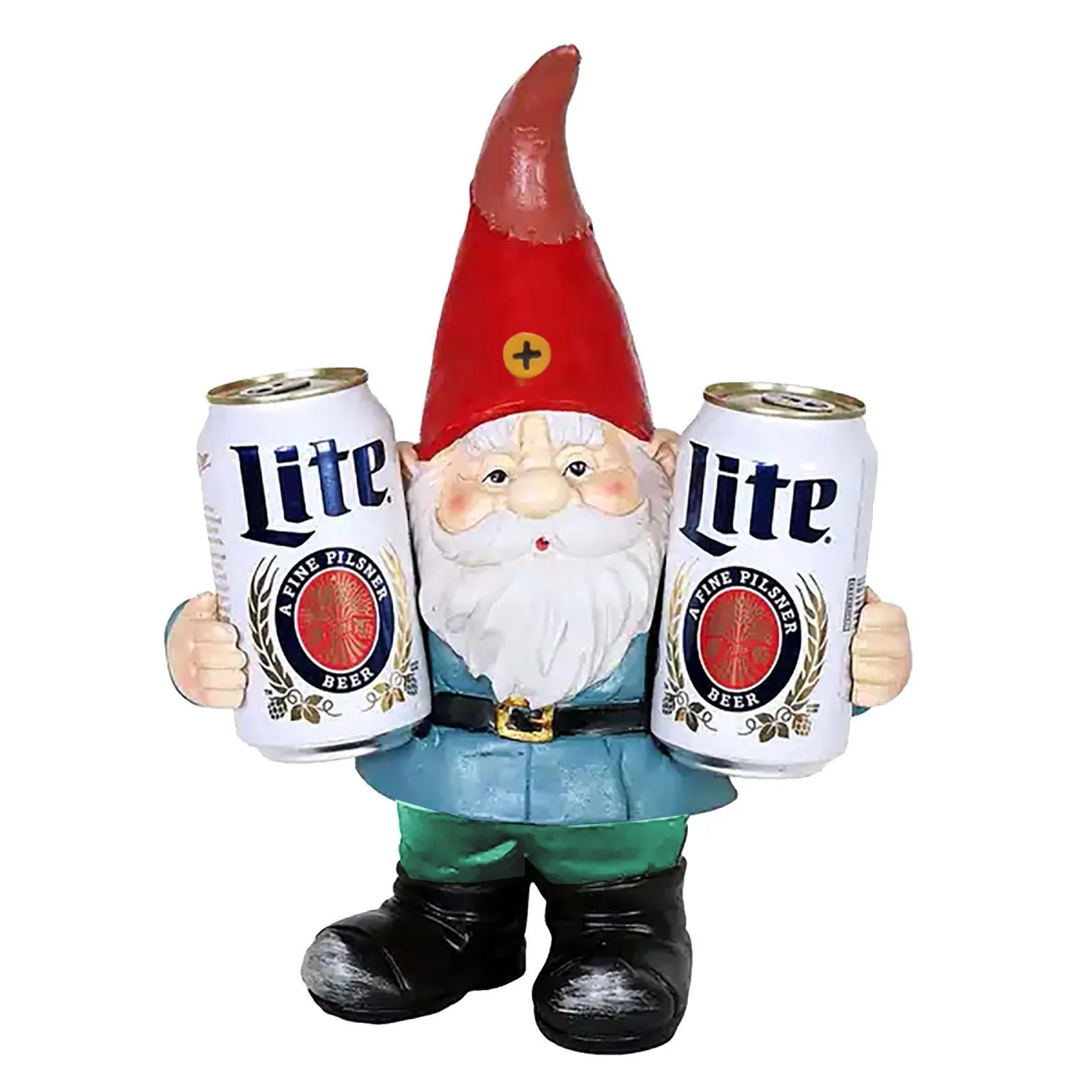 

Mini Gnome Resin Statue Good Time Lazy Couch Potato Gnomes Eating Chips And Drinking Beer Garden Statue DIY Decoration