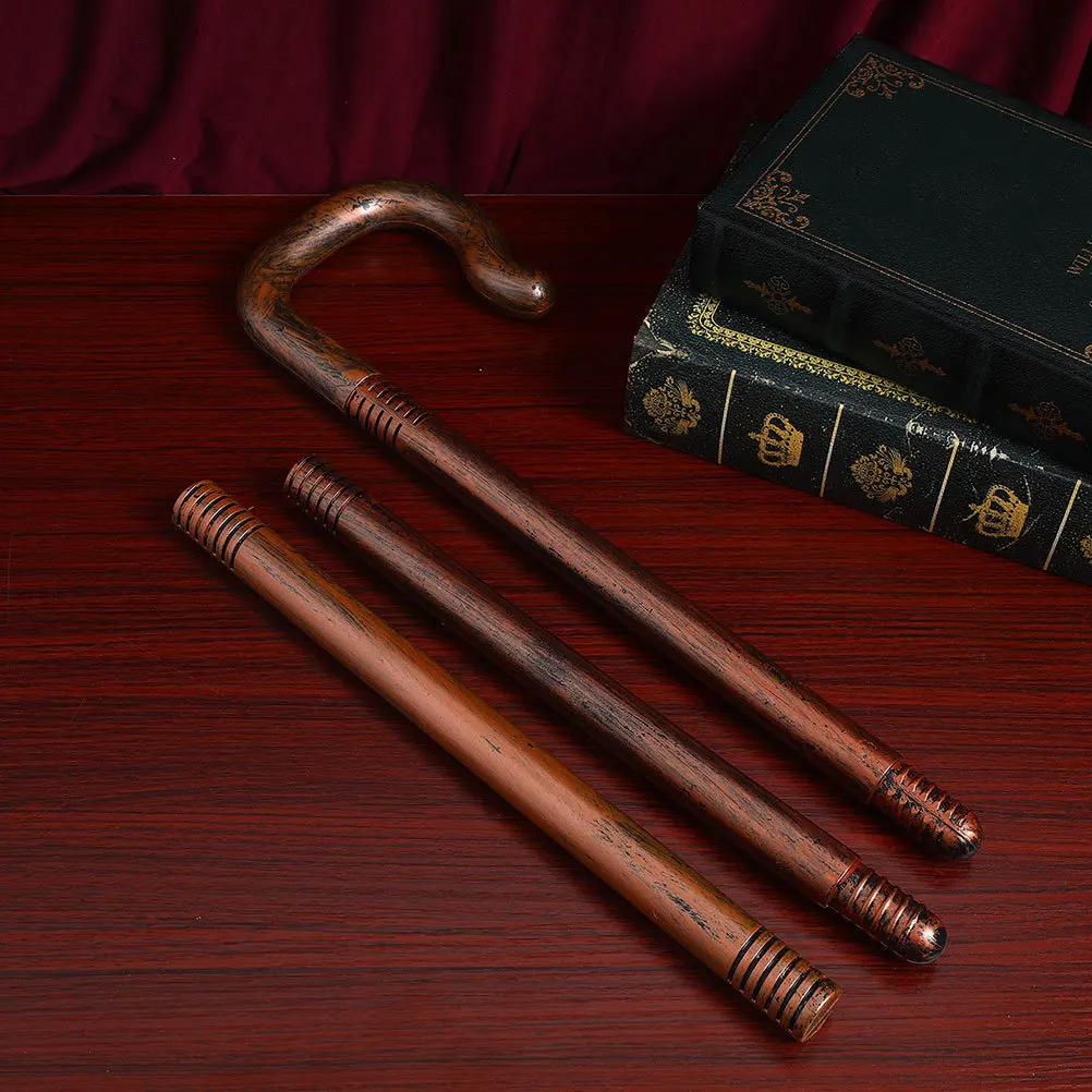 

3Pcs Dress Up Prop Staff Vintage Style Classic Magician Walking Cane Gentleman Cosplay Performance Halloween Party Costume