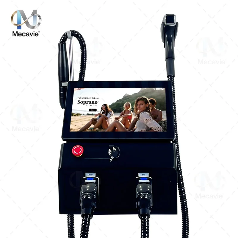 Mecavie 2 In1 Diode Laser Picosecond Laser Machine 6Wavelengths 755nm 808nm 830nm 940nm 1064nm Ice Point Hair Removal Tattoo Re