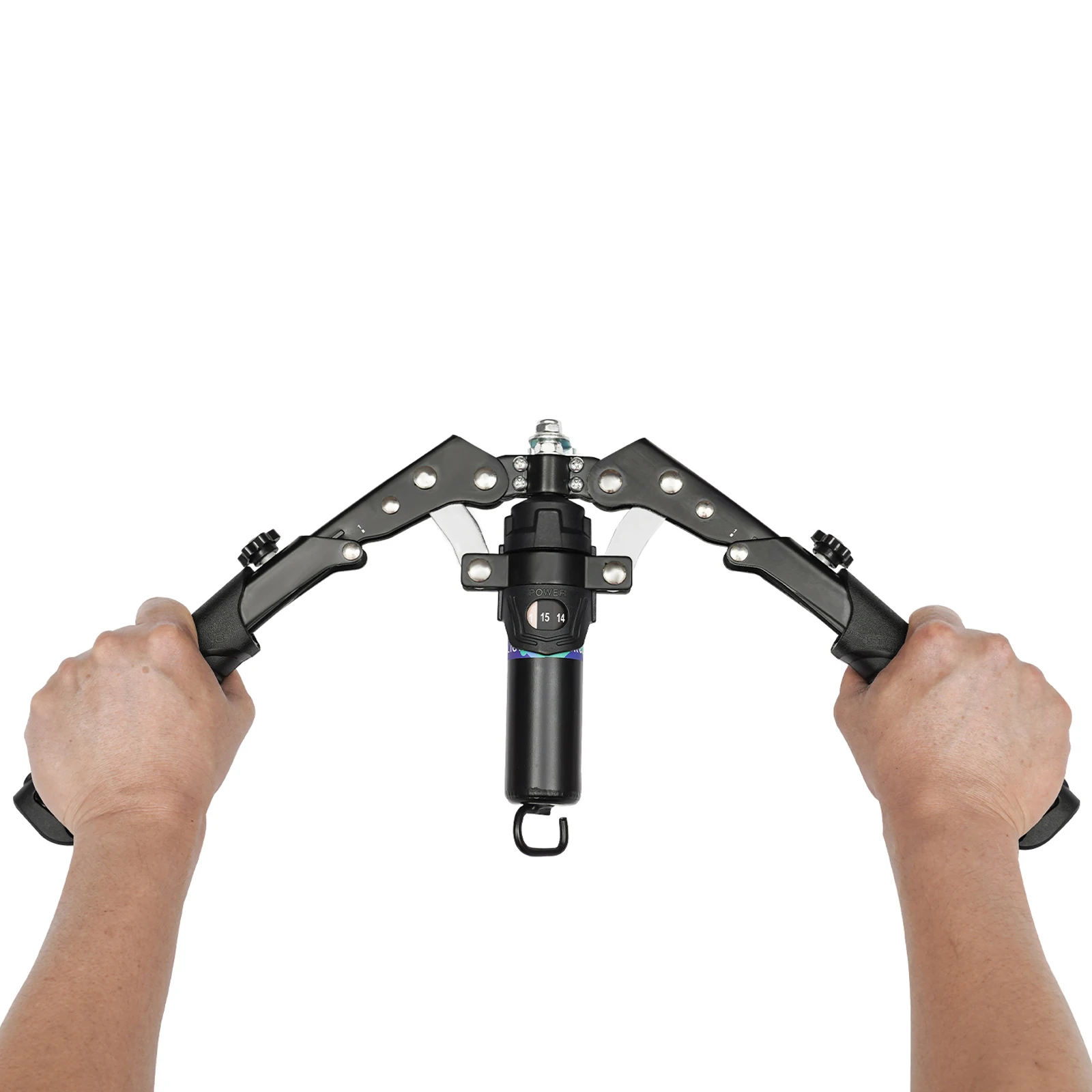 Hydraulic Power Twister – 1-25 Level Adjustable 22-440.9 lbs – Carbon Steel – 10 Reinforced Rivets – No Rebound – Ergonomic Handles – 3 Wheels for Abs – for Arms Chest Back Home Gym