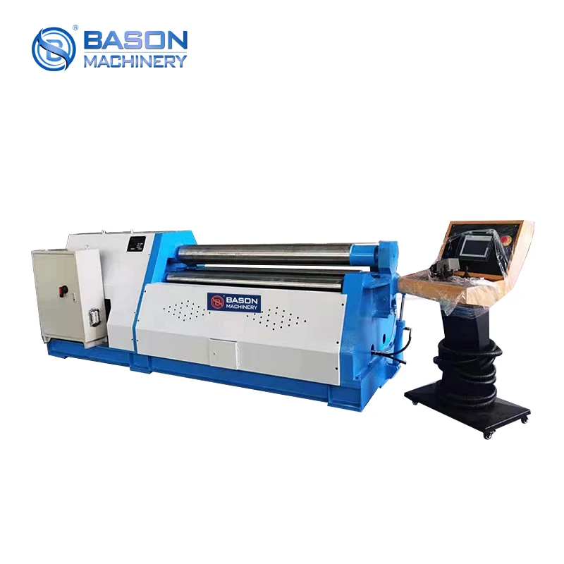 BASON Fully CNC Three Roll Bending Machine Hydraulic Sheet Metal Rolling Machine Stainless Steel Carbon Steel Plate
