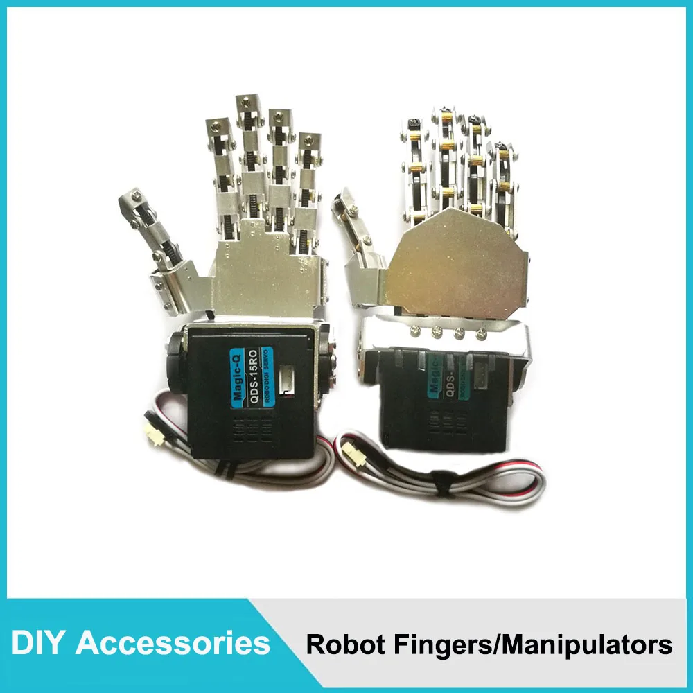 Single steering gear movable mini metal claw humanoid robot finger DIY accessories 5-finger linkage manipulator