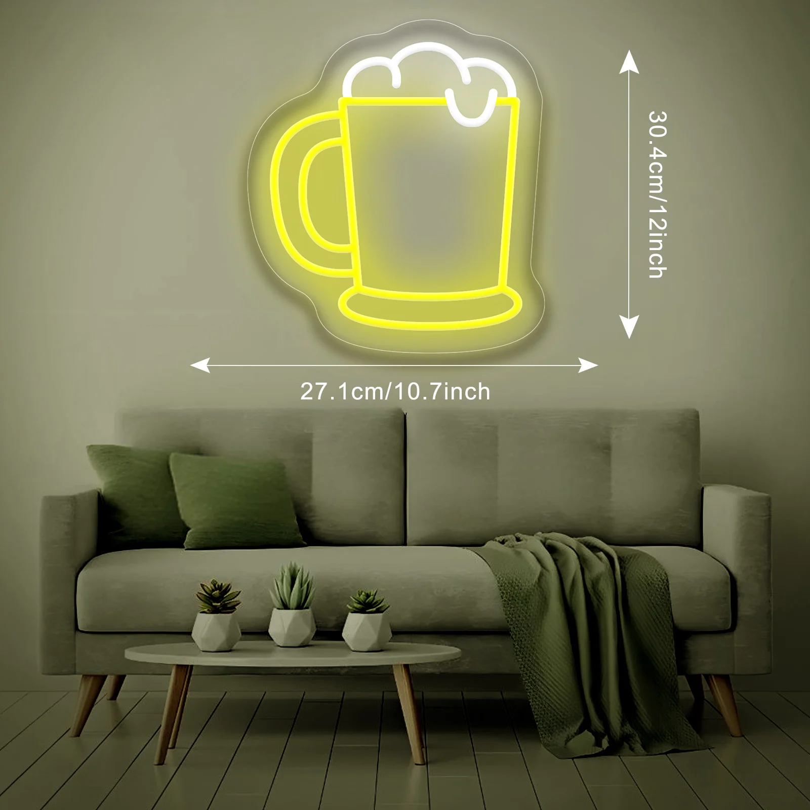 Beer Glass Neon Sign for Bar Decor Dimmable LED Light for Bartender Studio Party Western Restaurant Window Decor As Opening Gift