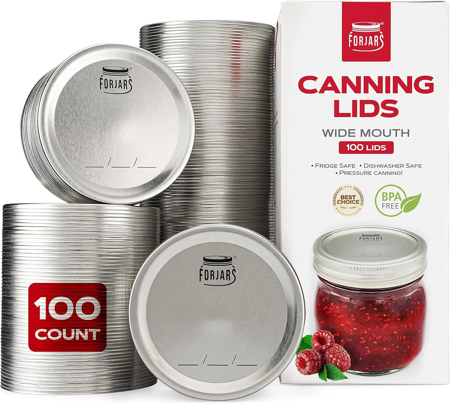 

- Wide Mouth Canning Lids, 100-Pack – Create Airtight Seals on Mason Jars to Preserve Food for Meal Prep & Emergency Fo