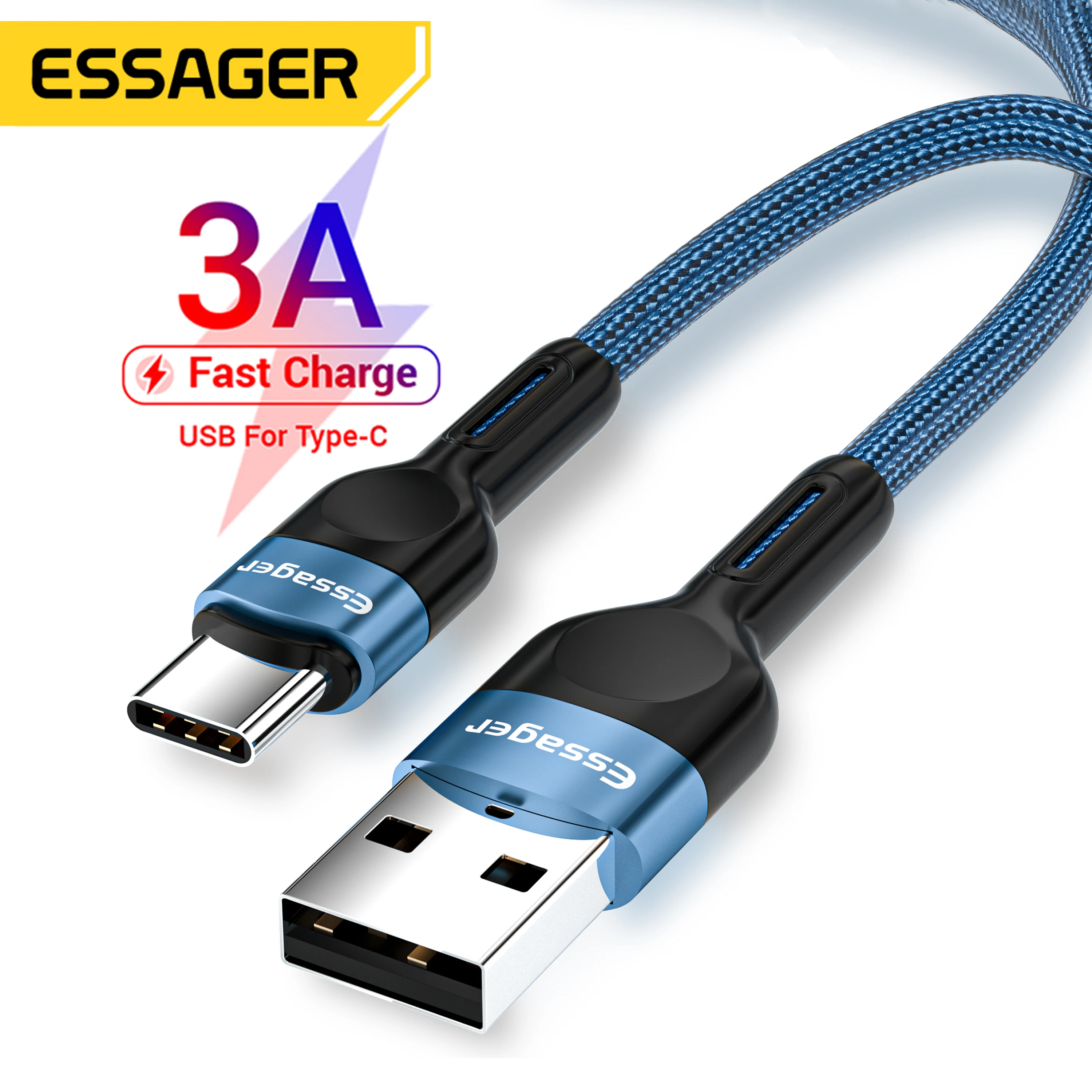 Essager USB Type C Cable For Samsung Xiaomi 3A Fast Charging Micro USB Cable Mobile Phone Charger Microusb Data Wire Cord 2m