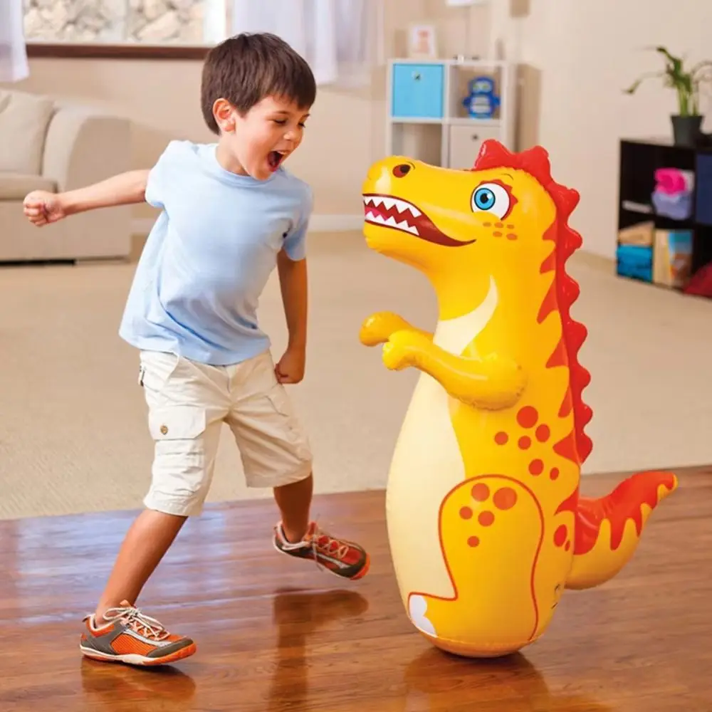 Boxing Training Inflatable Tumbler Dinosaur Cartoon Inflatable Tumbler Boxing Dinosaur PVC Dinosaur Inflatable Punching Bag