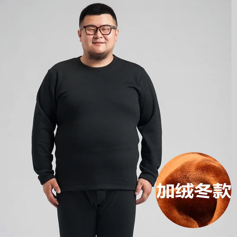 Fleece Thick autumn Winter Men cotton Thermal Underwear Tops Large Size 6XL 7XL 8XL 9XL Long Sleeve fleece tshirt Underwear