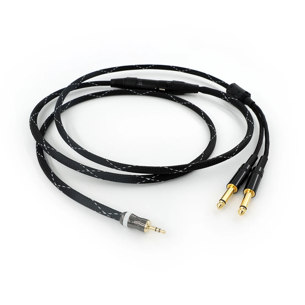 オーディオケーブル 3.5mm - ダブル 6.35mm Aux ケーブル 2 モノラル 6.5 ジャック - 3.5 オス、電話からミキサーアンプ 6.35 アダプター用