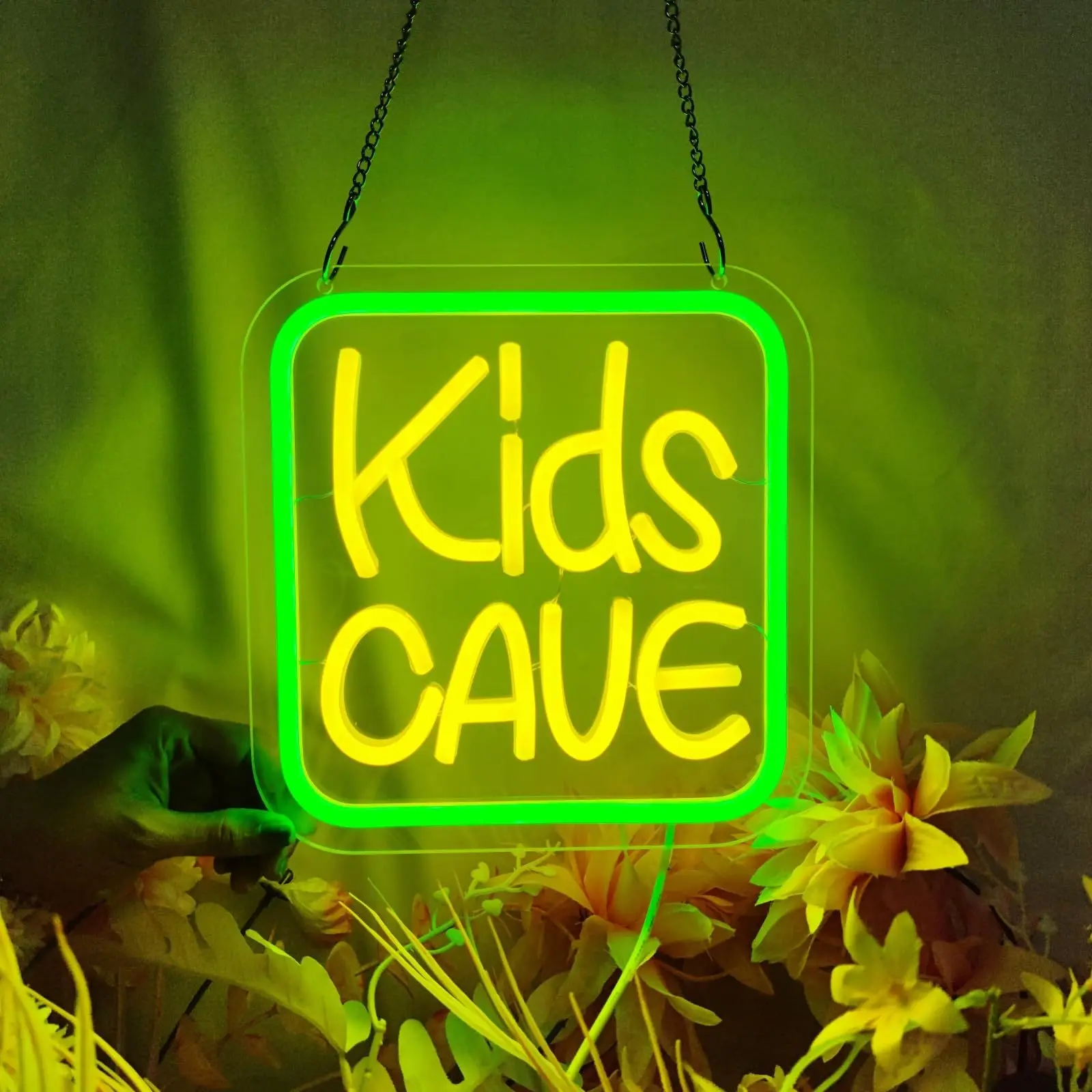 Kis Cave LED Neon - Clear Acrylic Design, USB Powered Dimmable LED Neon, Men's Cave, Game Room, Party Wall Art