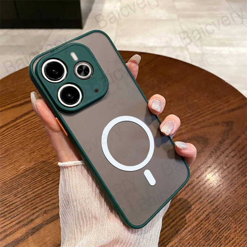 لـ Realme 14 5G/Realme 14T ملون غير لامع مع ملصق شحن لاسلكي