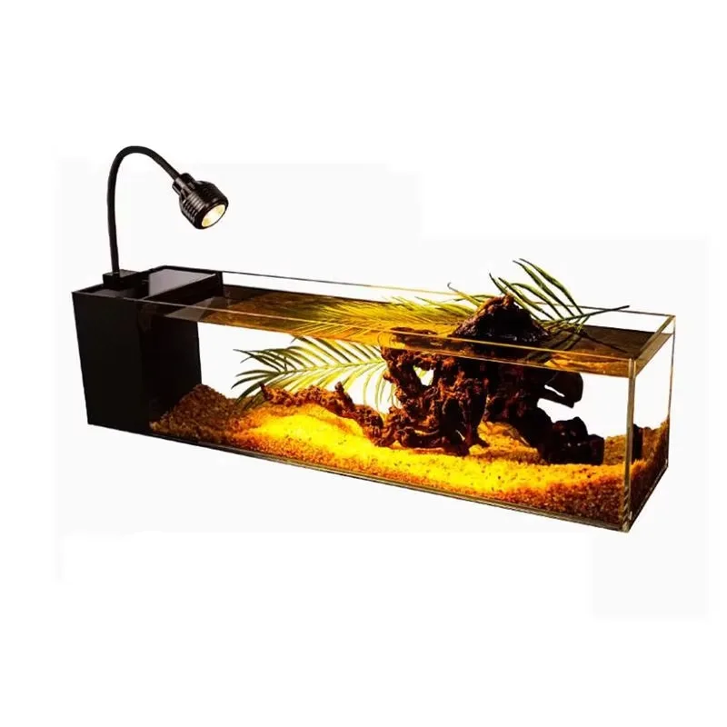 Wholesale ultra-transparent glass fish tank medium and small aquarium, suitable for stream waterscape