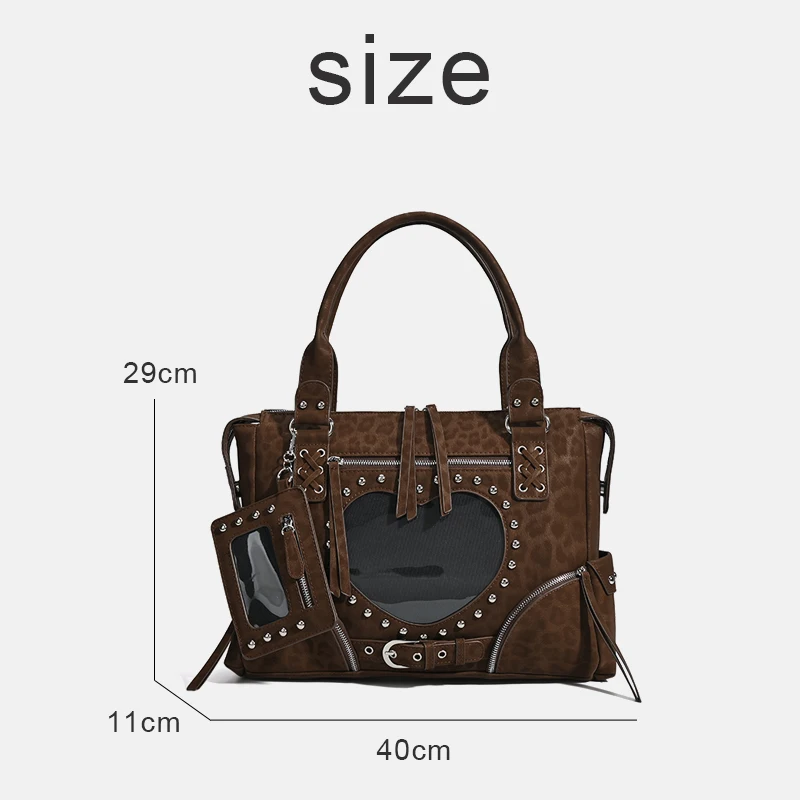 حقائب توت من جلد الغزال الصناعي للدراجات النارية والدراجات النارية للنساء حقائب يد ومحافظ فاخرة بتصميم جديد لعام 2026 بزخارف من جلد البولي يوريثان مع جيب للبطاقات وحقيبة كتف Y2K تحت الإبط جودة عالية ًالشحن مجانا وصول ا #2