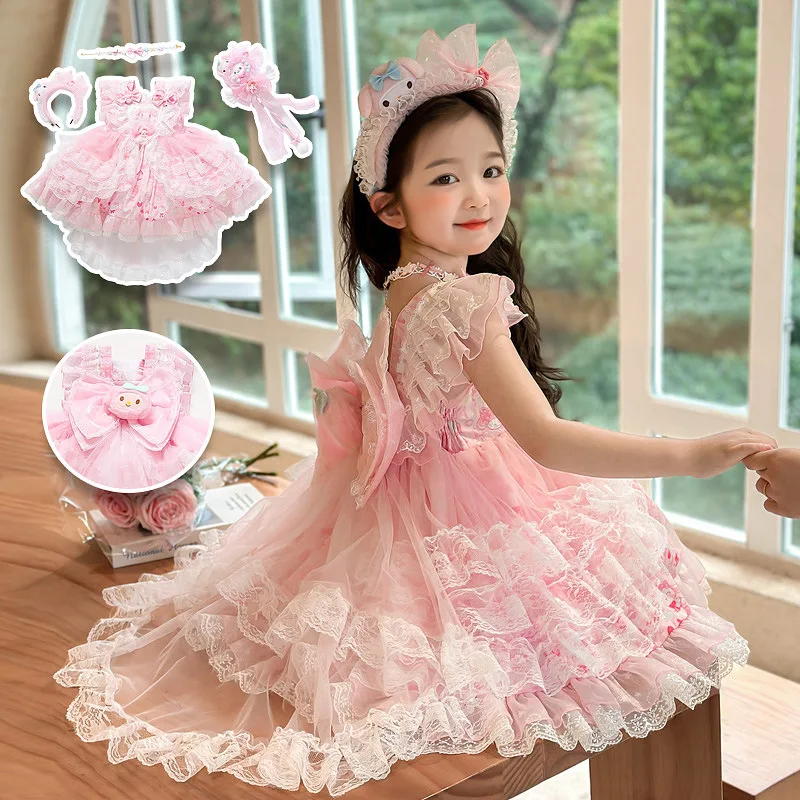 

Cosplay My Melody Lolita Princess Dress Children Birthday Party Costume Puffy Skirt Dress Suit Girl Summer Dress Festival Gift