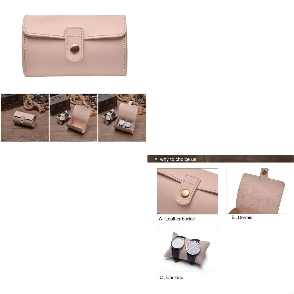 

Портативный кожаный футляр для хранения 2 часов с мягкой бархатной подушкой