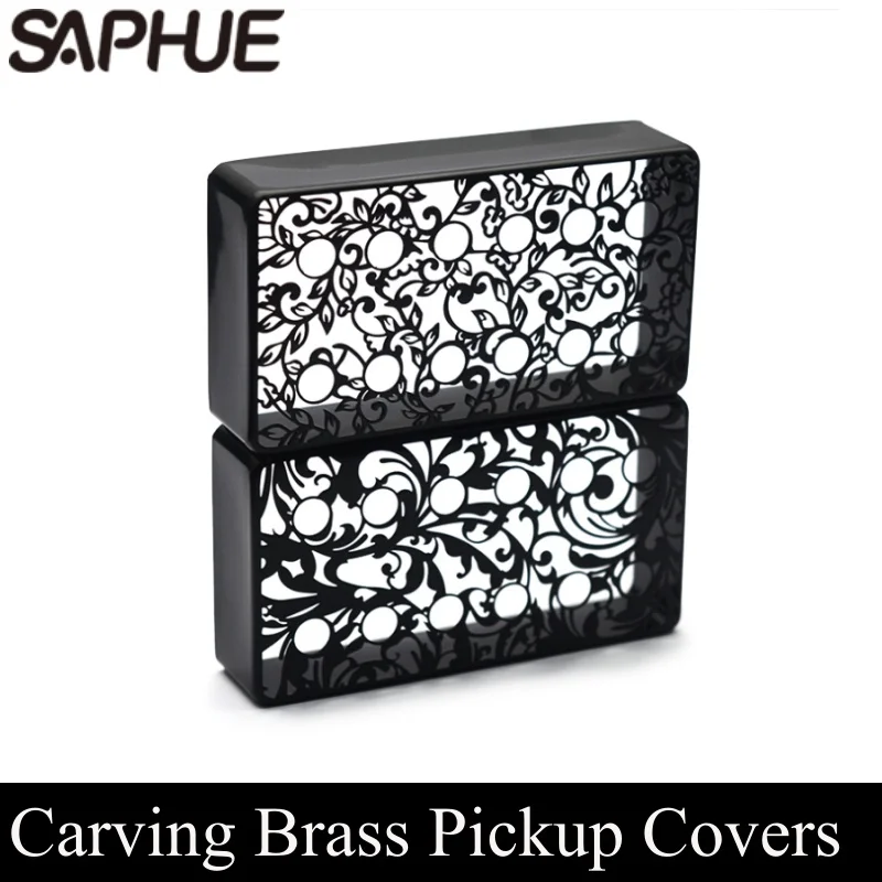 4Pcs Carving Brass Pickup Covers/Lid/Shell/Top 70x39mm 6 Hole for Humbucker Thin Covers 50/52MM