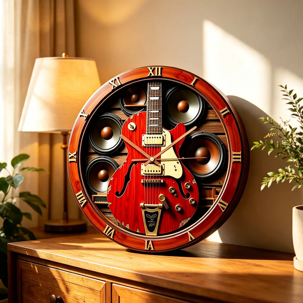 2D-часы с рисунком красной гит – обзор и цена Musical Instrument Old