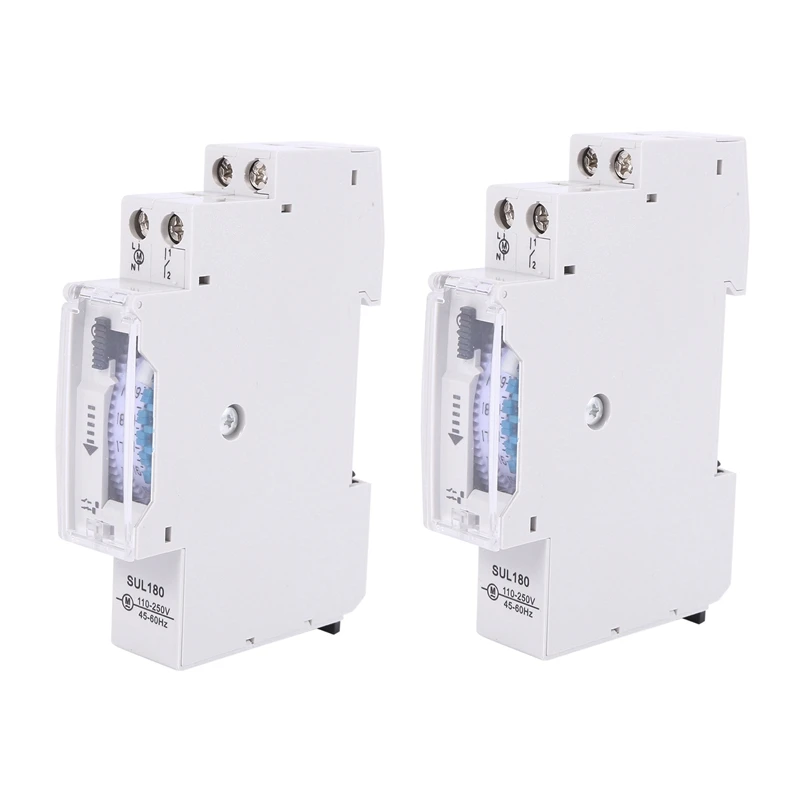 2X Sul180a 15 Minutes Mechanical Timer 24 Hours Programmable Din Rail Timer Time Switch Relay Analysis Instruments New