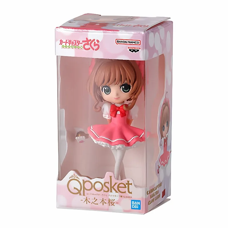 Bandai Original Cardcaptor Sakura Gashapon QPOSKET ขนาดเล็กกล่อง KINOMOTO SAKURA แอ็คชั่นฟิกเกอร์ของเล่นสำหรับชายหญิงเด็กของขวัญ