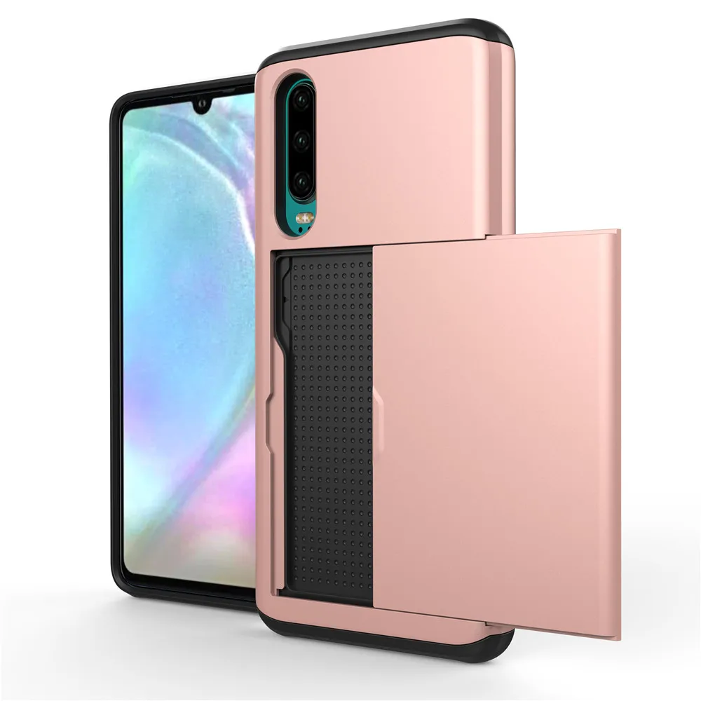 For Huawei P30 Pro P30 Case Business Slide Armor Wallet Card Slots Holder Cover for For Huawei P30 P30Pro For P30pro
