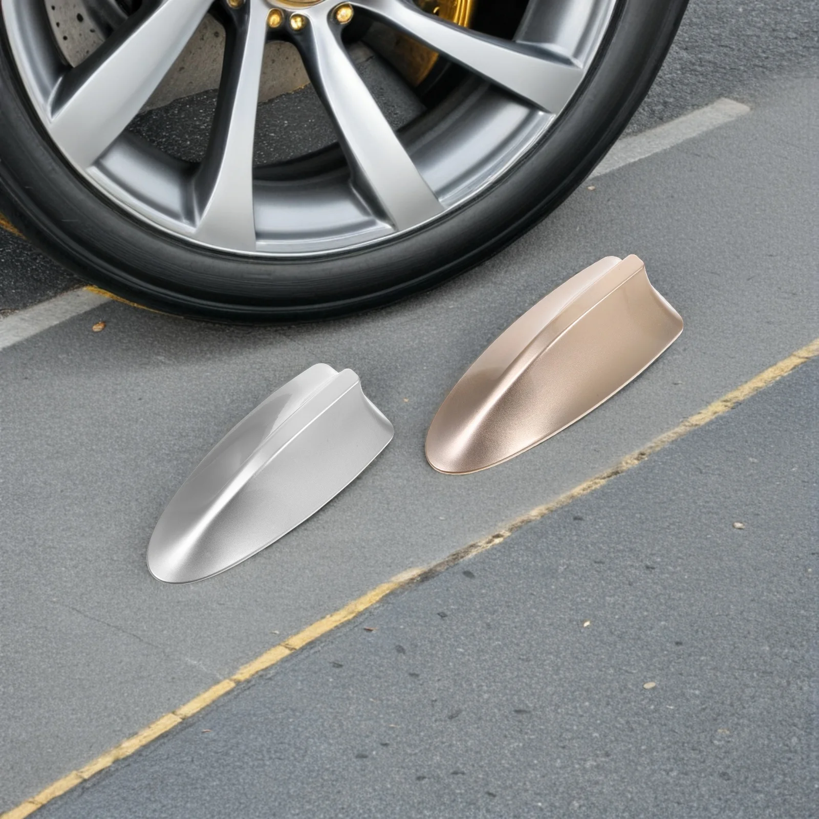 

2pcs Shark Fin Antenna Cover Universal Car Roof Fin Replacement Stable Signal Performance Nodrill Installation
