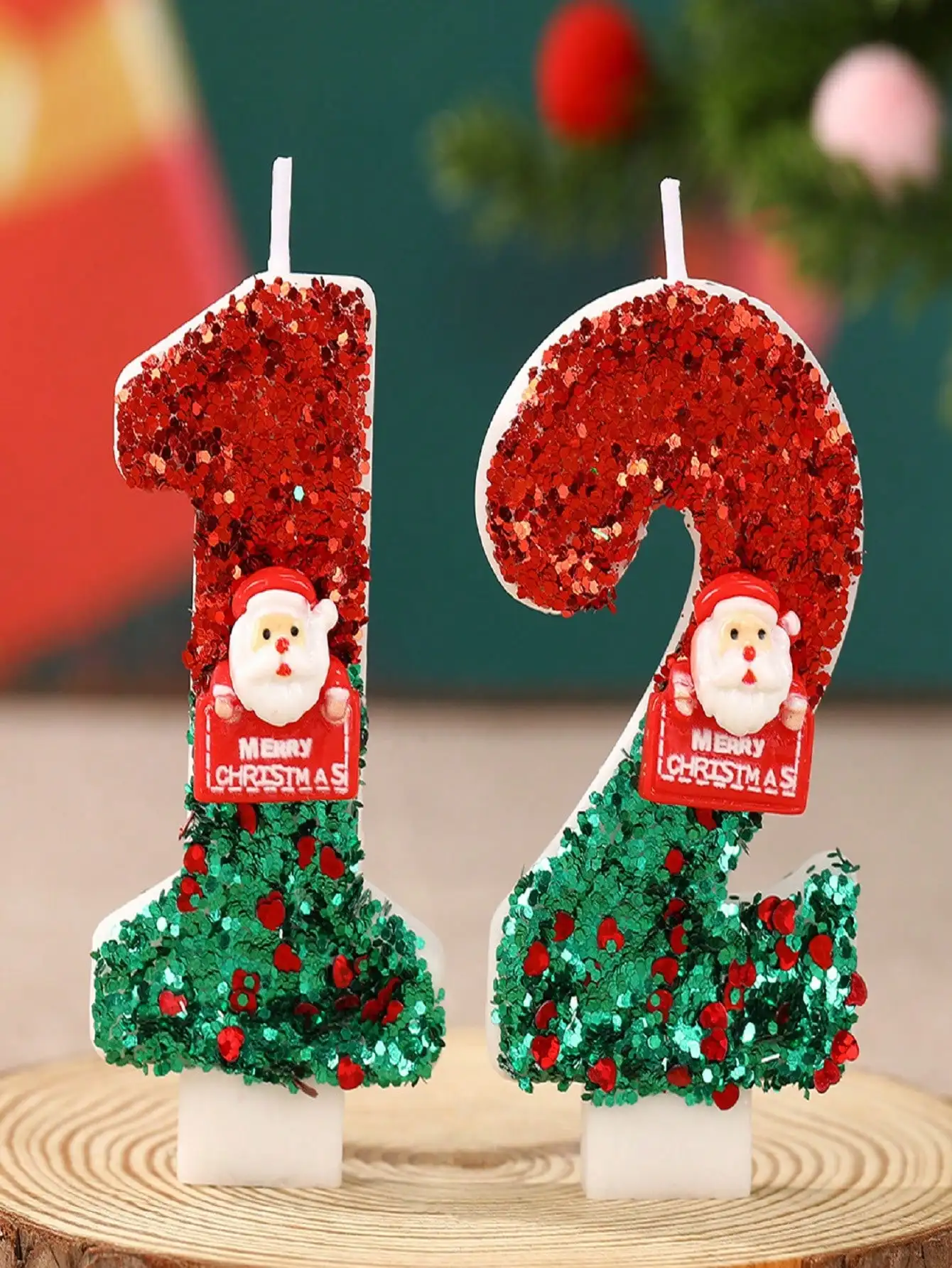 Christmas 0-9 Number Candle 3D Page Cartoon Character Children Party Cake Plug-in Birthday Cake Decoration Gift