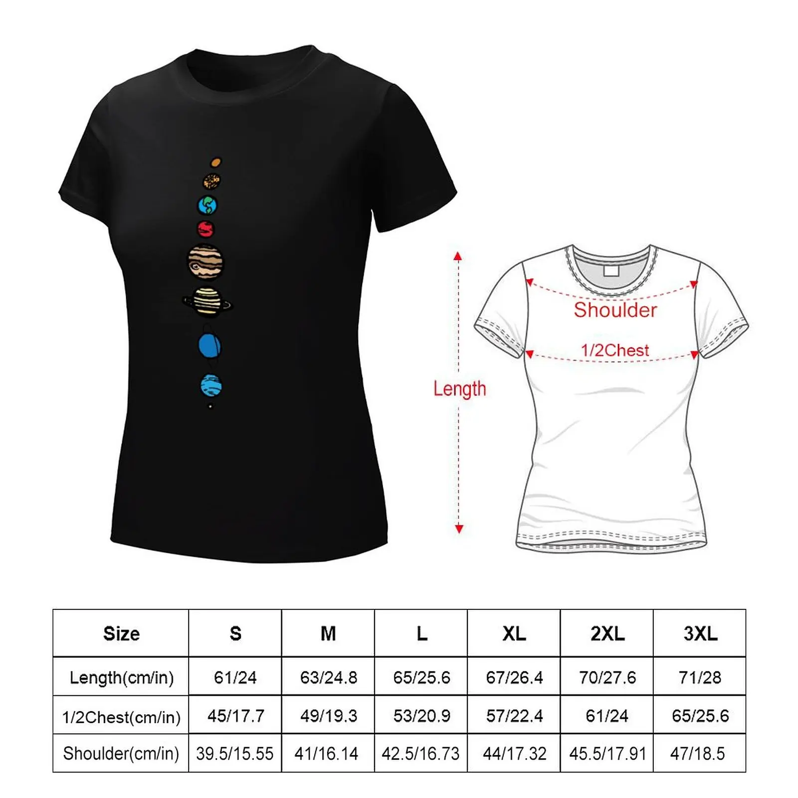 T-shirt imprimé animal avec dos coloré planètes pour femmes, chemises de médicaments d'été pour filles, t-shirts graphiques mignons, vêtements de médicaments