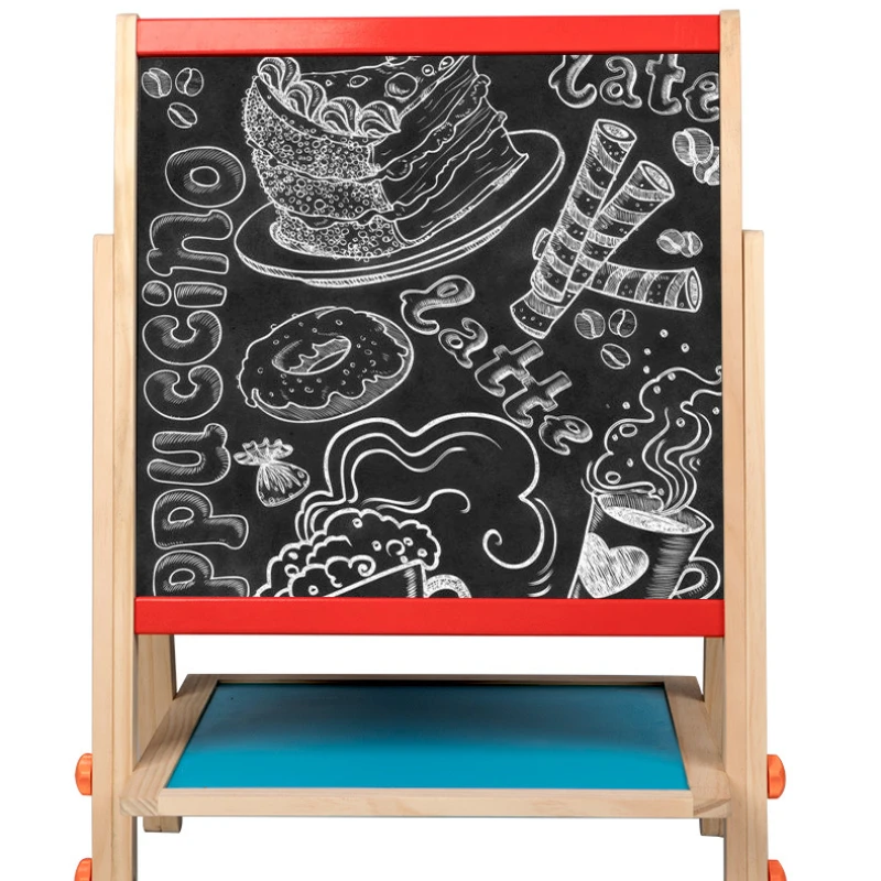 Kids Toys Puzzle Wooden Drawing Toys Lifting Bracket Children's Magic Blackboard Montessori Education Sensory Toy Social Games