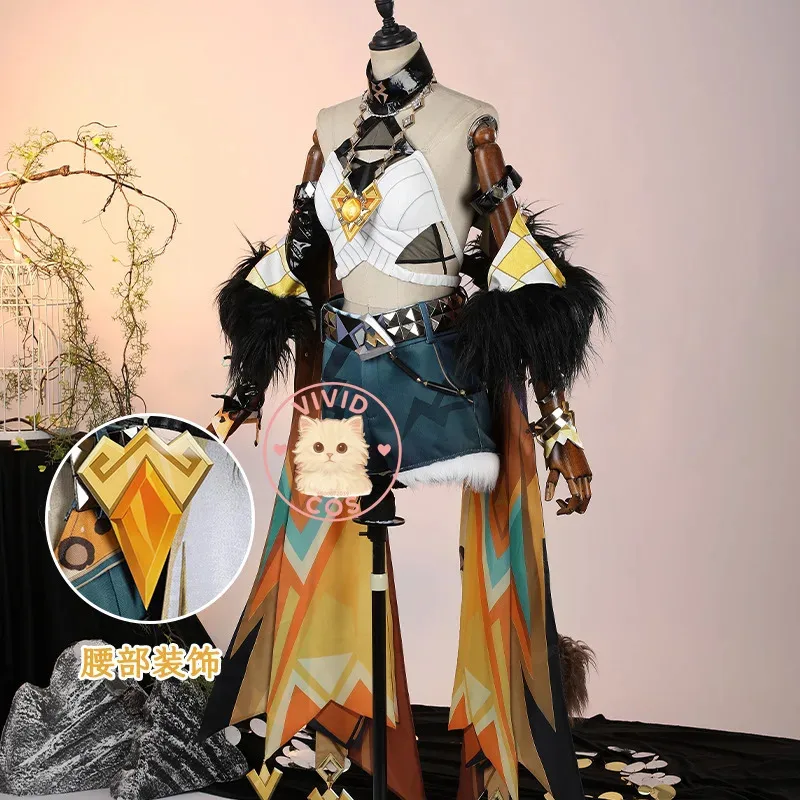 

Genshin Impact Xenoquin Natlan Warrior Forged by Fire Cosplay Style Tribal Totem Motifs Authentic A;2,C'4,H.