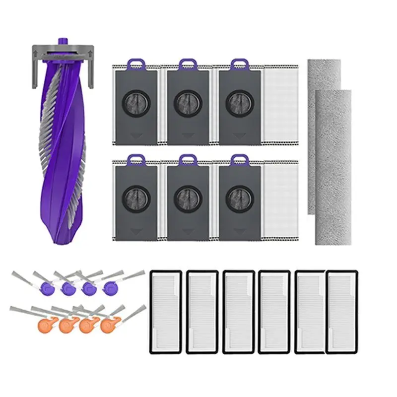 

A50F-For Narwal Flow Accessories Replacement Kit Main Brush Hepa Filter Dust Bag Mop Cloth Spare Parts