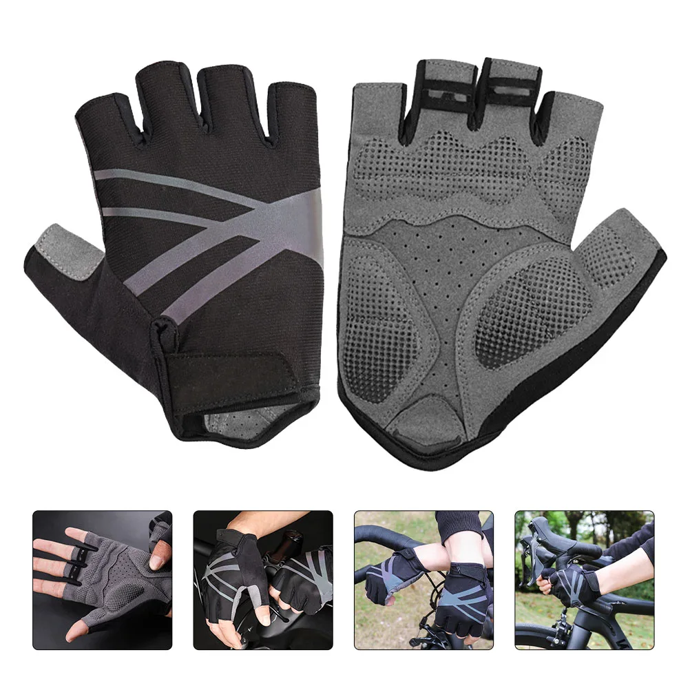 

Half Finger Cycling Gloves Breathable Elastic Sports Protective Anti Skid Shock Absorbing Gym Lifting Riding Exercise Palm
