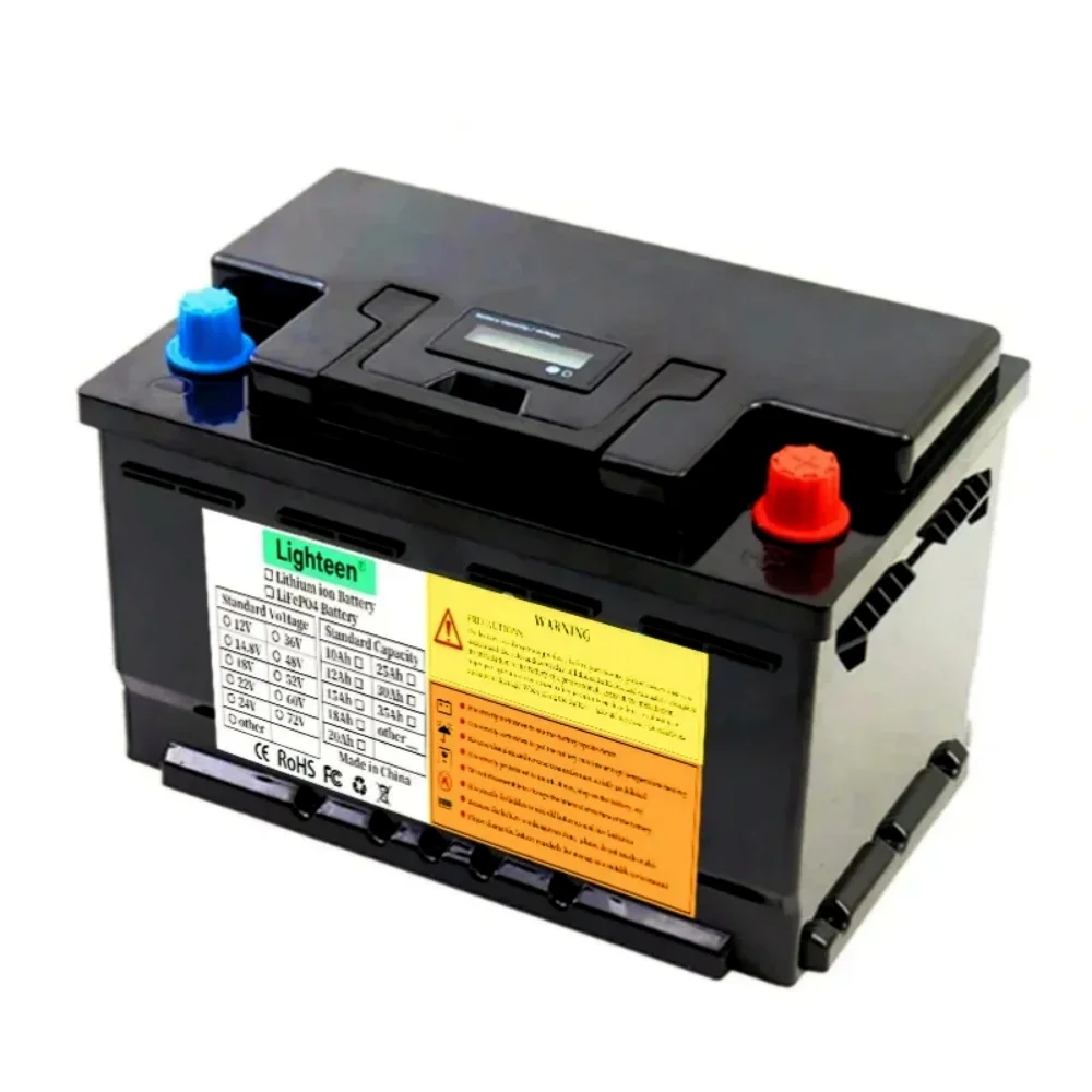 New 12.8V60Ah/80Ah car start battery RV large capacity lithium iron phosphate outdoor energy storage battery