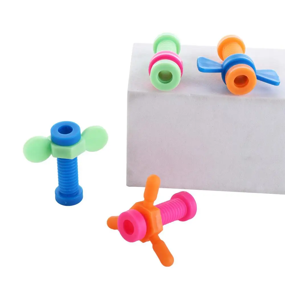 ABS Rotating Screw Pencil Casos, Colorido, Slider Push, Fidget, Brinquedo Sensorial, Lápis Toppers, 4Pcs por Conjunto