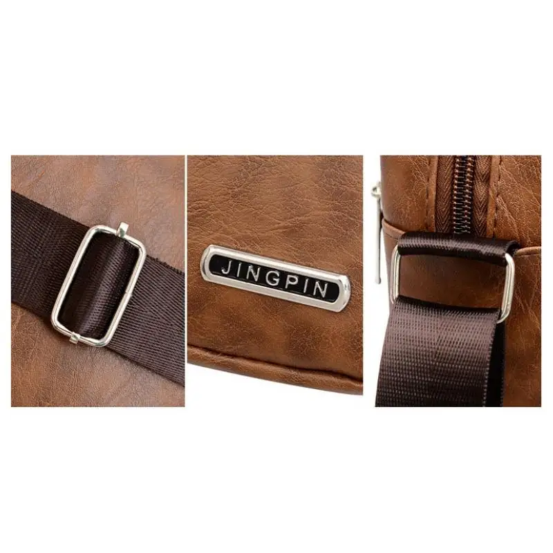 PU Leder männer Umhängetasche Retro Multi-Schicht Große-kapazität männer Umhängetasche Schulter Tasche Mann Handtasche reise Rucksack – Detail 7