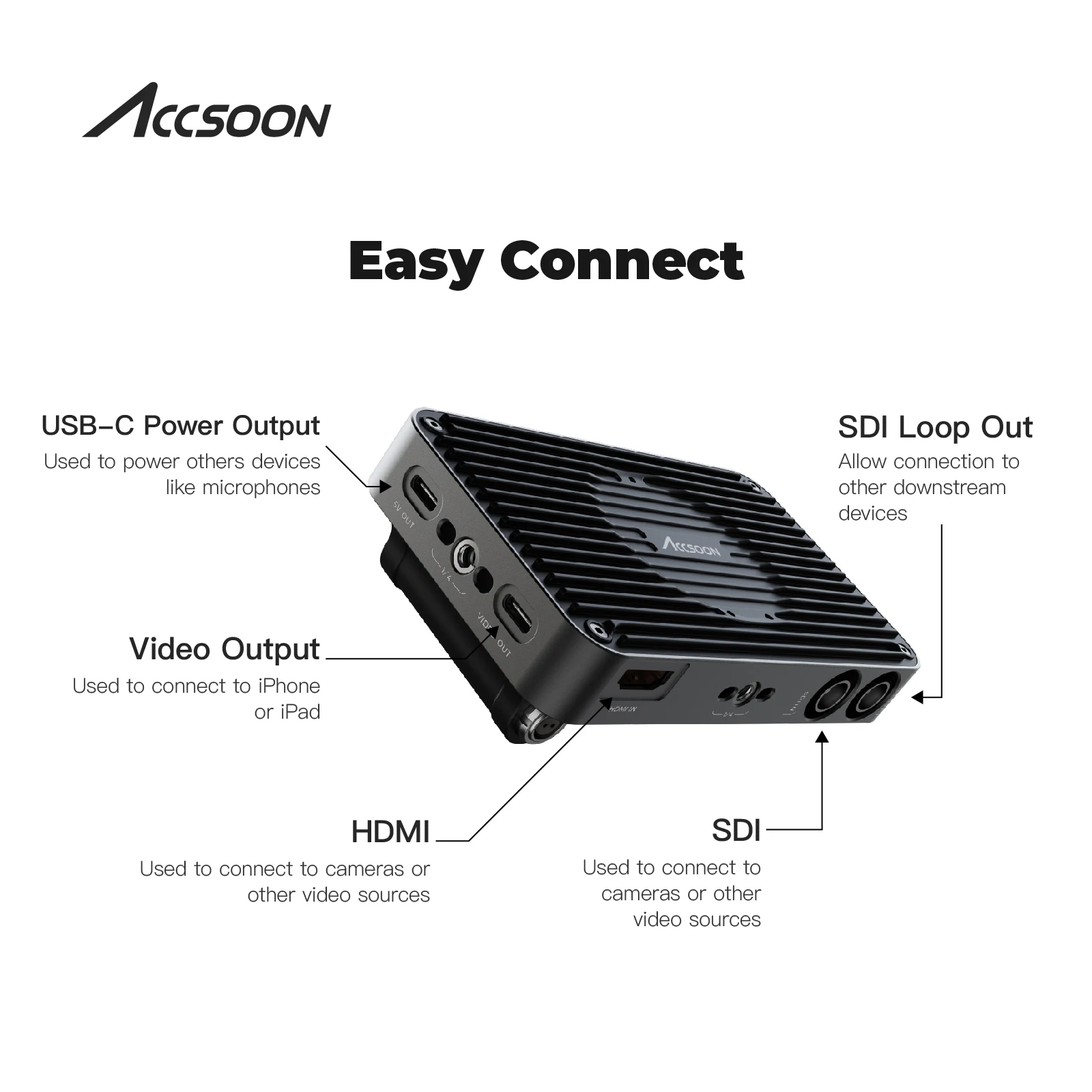 Accson-SDI إلى USB C التقاط الفيديو ، SeeMo Pro ، محول HD ، أجهزة تحويل Ios ، شاشة إنتاج ، 47 P