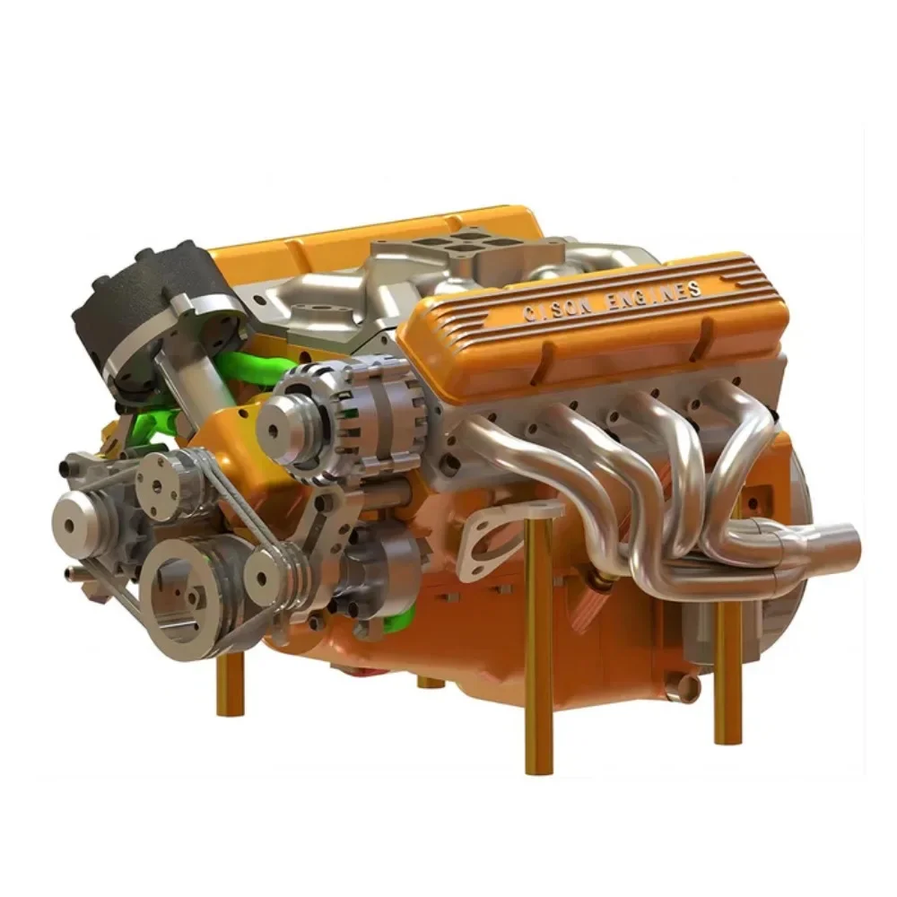 

Двигатель CISON V8 с малым блоком, 44CC, масштаб 1/6, 4-тактный 8-цилиндровый двигатель с водяным охлаждением, внутреннее сгорание V8