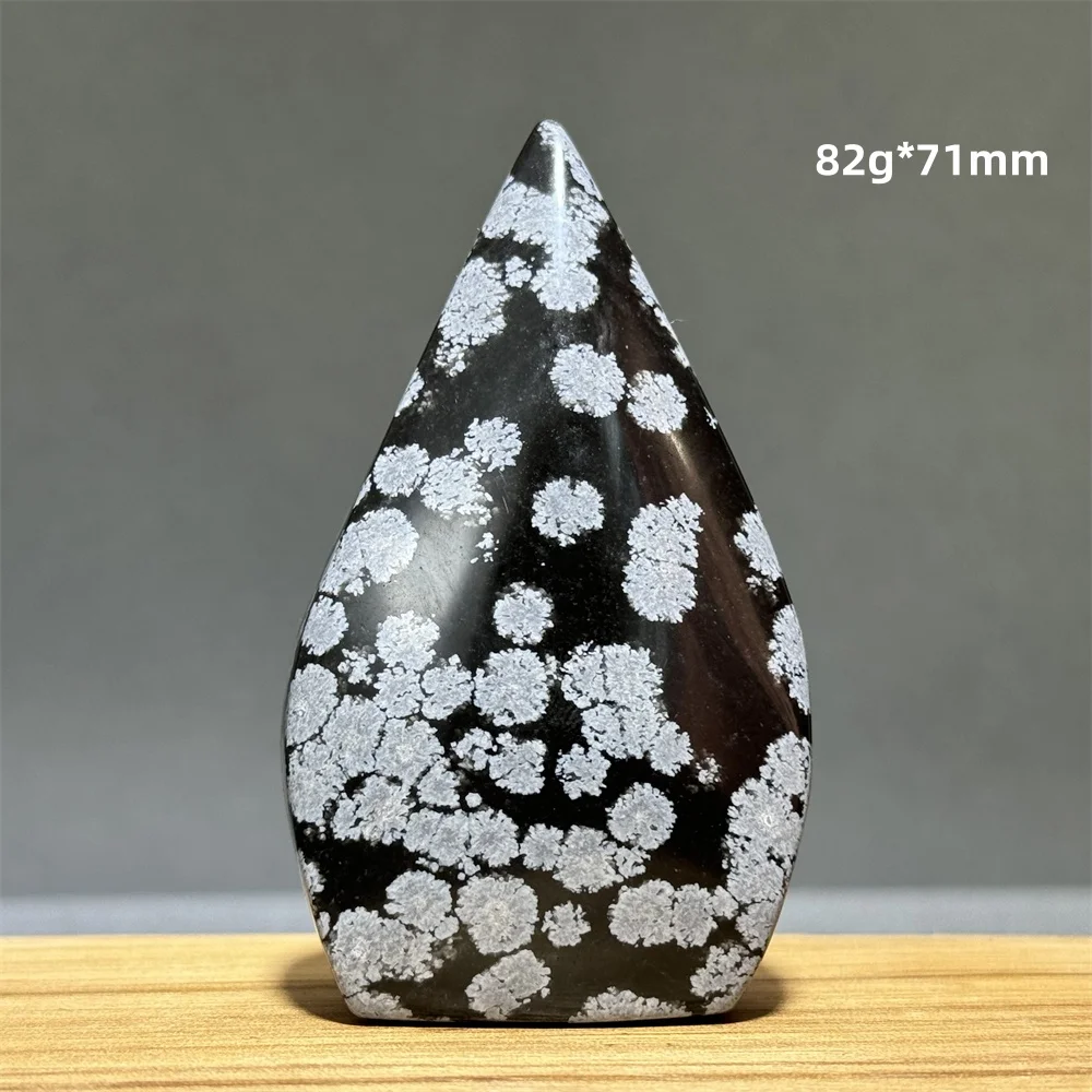 Snowflake Obsidian Free-Form Ornaments Natural Quartz Reiki Meditation Therapy Witchcraft Sacrifice Energy Home Decoration Gifts - view 6
