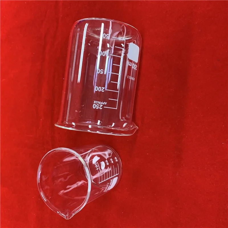 5Pcs 5ml Low Form Borosilicate Glass Beaker, Thickened With Spout For Chemistry Lab