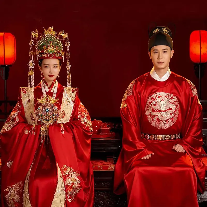 

Одежда Han Xiuhe 2024, новая свадебная одежда Ming, корна, накидка, украшение, китайское платье невесты, костюм для пары