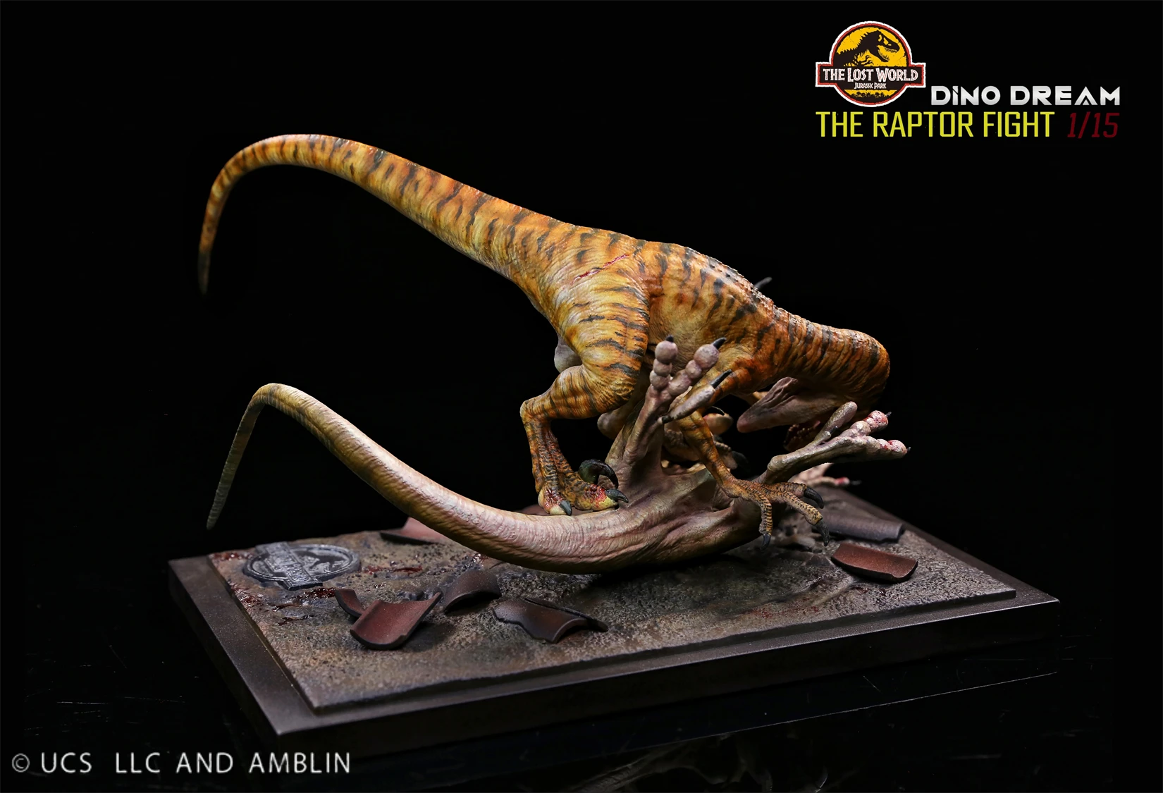 DINO DREAM 1/15 Scale Velociraptor Raptor Pair Battle Model Statue Dinosaur Animal Collection Scene Decoration Birthday Gift view 4