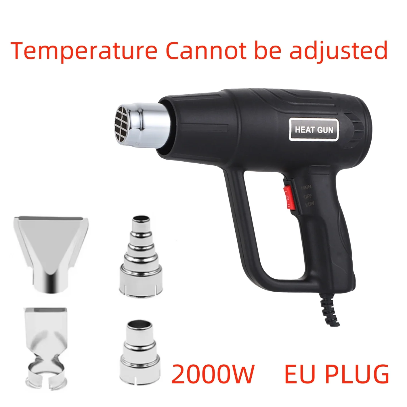 Black Color 220V eu Hot Air Gun Professional Electric Adjustable Temperature-controlled Building Hair dryer Soldering Heat gun