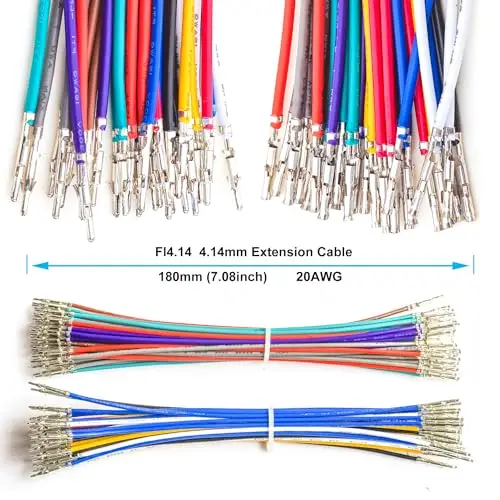 FL konektor perempuan laki-laki 4.14mm dan kabel 20AWG, steker Motor Servo Molex, FL 4.14mm 1x1Pin 1x2P 1x3Pin 2x2P 2x3P 3x3Pin 3x4P