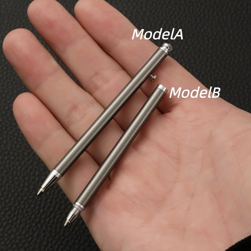 Mini Brass Sliding Pen, Portable Metal Ballpoint Pen, Student Office Pocket, Signature Pen, Replacement Pen Core